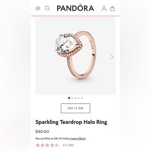 Pandora Halo Ring Size 54 EU / 7US preowned
